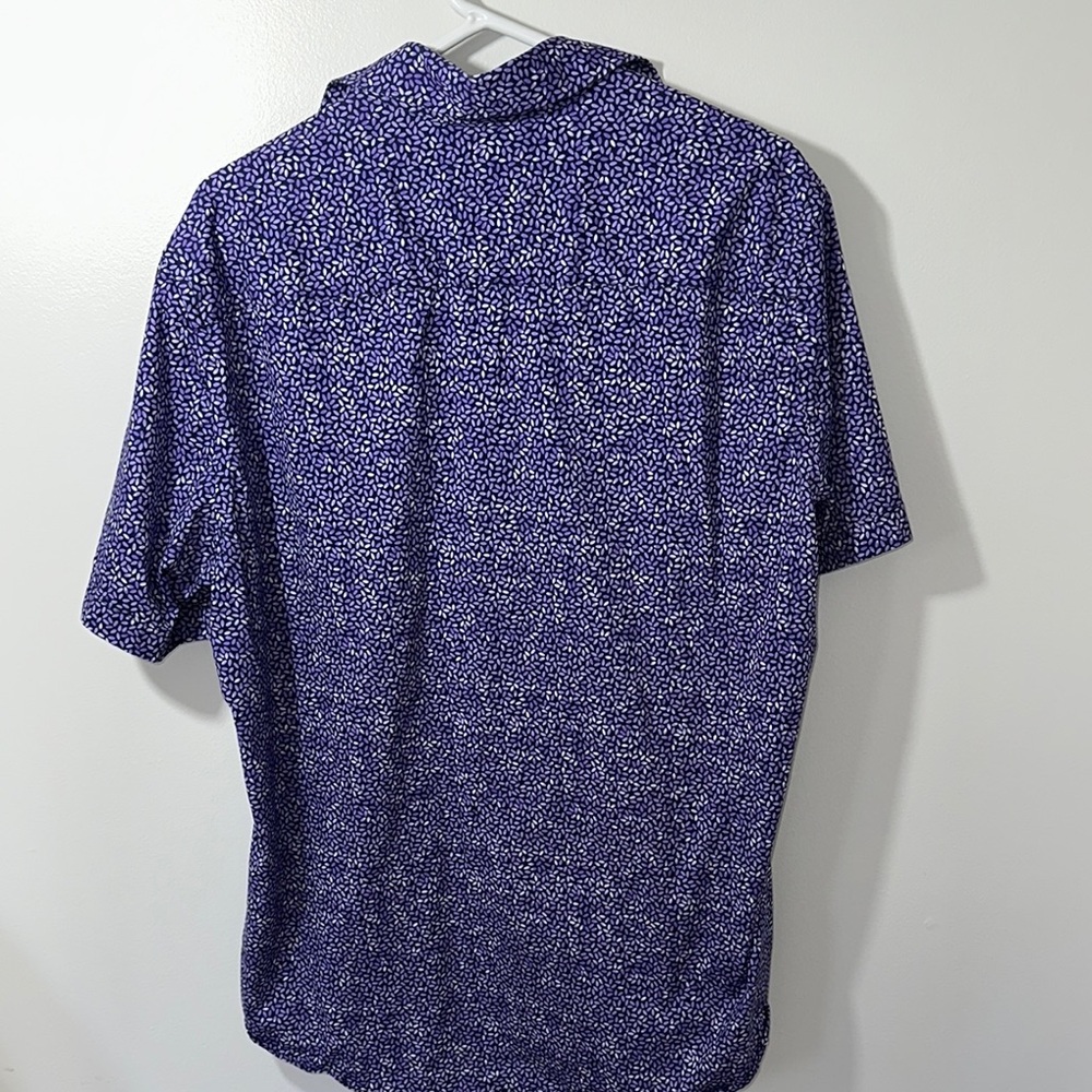 Bugatchi Blue/Purple Patterned Men's Shirt Size XL - Picture 6 of 6